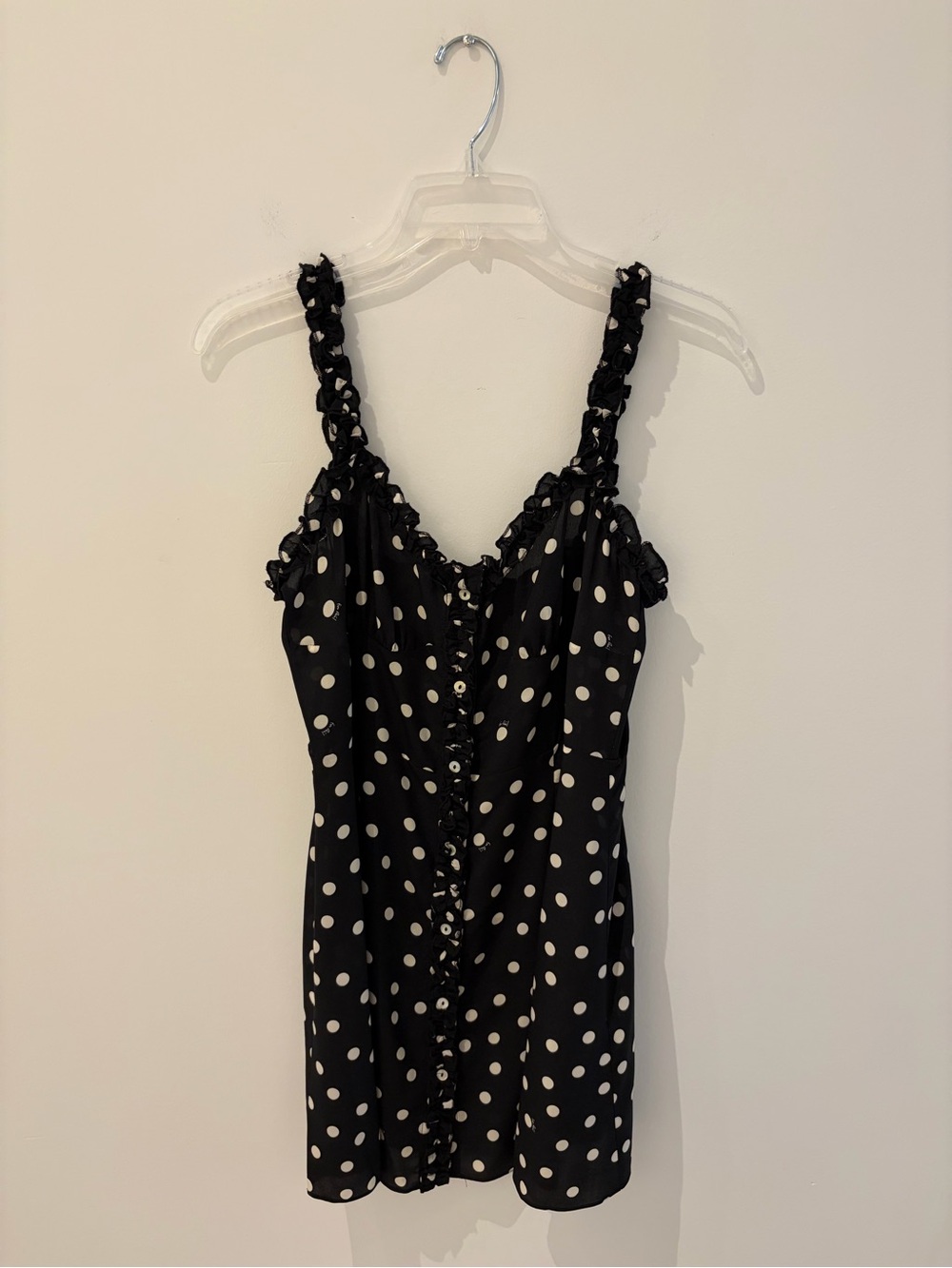 Realisation Par The Julia Dress in Black and White Spot Polka Dot Size M